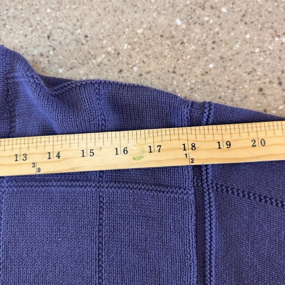 Vintage IZOD Men's Cable Knit Sweater XL 100% Cotton Purple - Picture 4 of 9